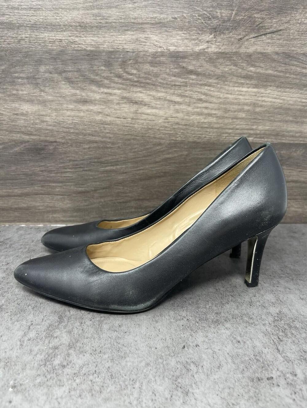 Naturalizer Natalie Pumps Womens Size 7 Black Leather Heels Shoes